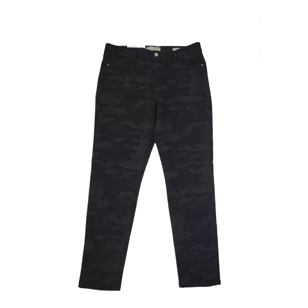 ANTHROPOLOGIE SANCTUARY Jeans Womens 8 Black High Rise Camo Ankle Skinny Outdoor
